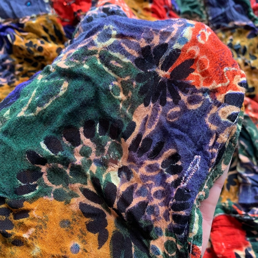 Vintage Patchwork Like Button Down Shirt With Seq… - image 4